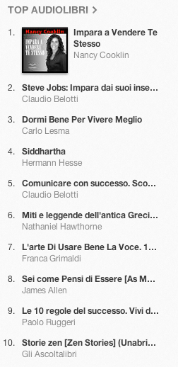 La classifica degli audiolibri più venduti su iTunes Store 25 dicembre 2012 - 1 gennai0 2013