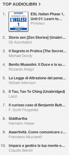 La classifica degli audiolibri più venduti su iTunes Store 30 aprile - 6 maggio 2013