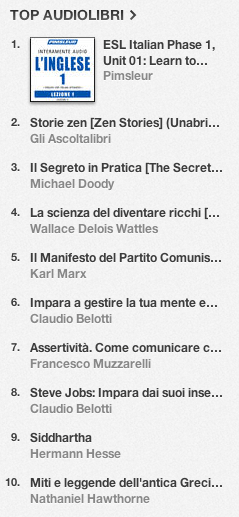 La classifica degli audiolibri più venduti su iTunes Store 3-10 giugno 2013