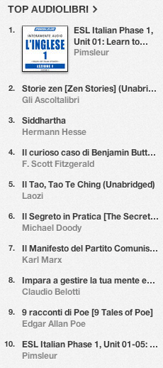 La classifica degli audiolibri più venduti su iTunes Store 17-24 giugno 2013