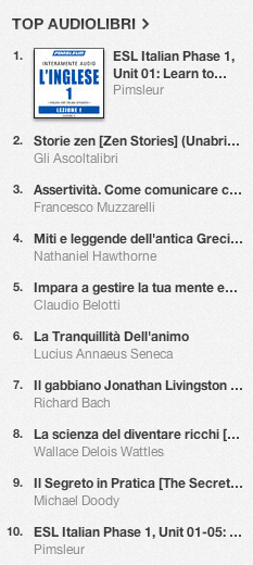 La classifica degli audiolibri più venduti su iTunes Store 15-22 luglio 2013