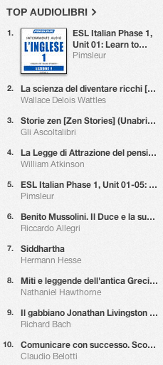 La classifica degli audiolibri più venduti su iTunes Store 29 luglio - 5 agosto 2013