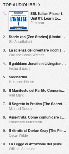 La classifica degli audiolibri più venduti su iTunes Store 4-11 novembre 2013