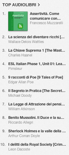 La classifica degli audiolibri più venduti su iTunes Store dal 25 novembre - 2 dicembre 2013 La classifica degli audiolibri più venduti su iTunes Store dal 25 novembre - 2 dicembre 2013