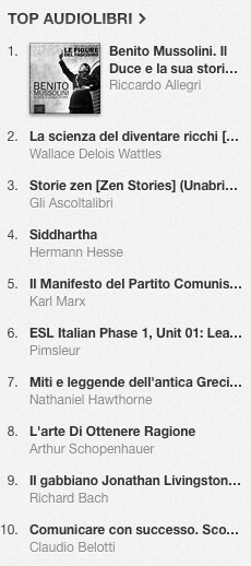 La classifica degli audiolibri più venduti su iTunes Store dal 20 al 27 gennaio 2014