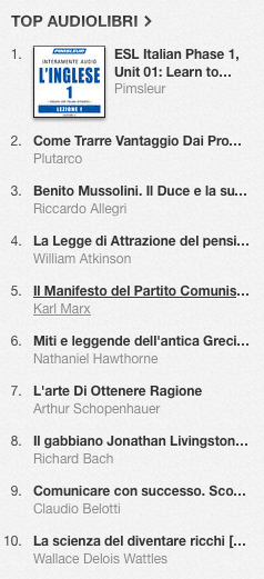 La classifica degli audiolibri più venduti su iTunes Store dal 17 al 24 marzo 2014