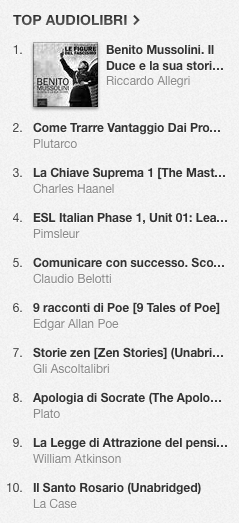 La classifica degli audiolibri più venduti su iTunes Store dal 24 febbraio al 3 marzo 2014
