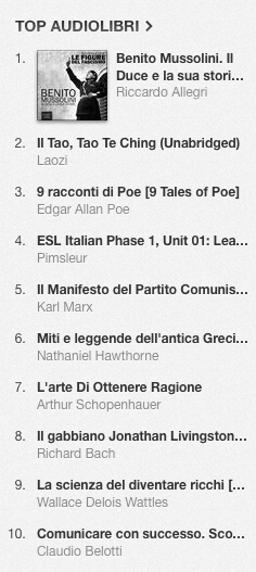 La classifica degli audiolibri più venduti su iTunes Store dal 3 al 10 marzo 2014
