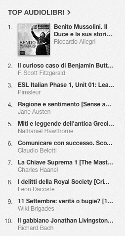 La classifica degli audiolibri più venduti su iTunes Store dal 28 aprile al 5 maggio 2014 OK