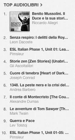 La classifica degli audiolibri più venduti su iTunes Store dal 26 maggio al 2 giugno 2014