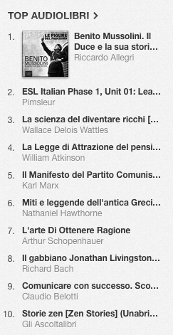 La classifica degli audiolibri più venduti su iTunes Store dal 14 al 21 luglio 2014