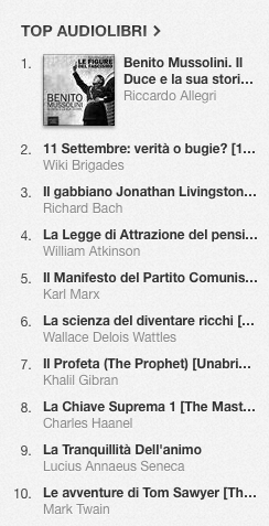 La classifica degli audiolibri più venduti su iTunes Store dall'1 al 7 luglio 2014