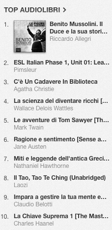 La classifica degli audiolibri più venduti su iTunes Store dal 28 luglio al 4 agosto 2014