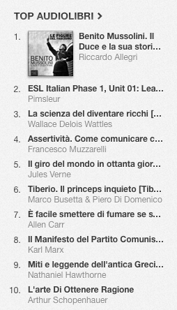 La classifica degli audiolibri più venduti della settimana su iTunes #41