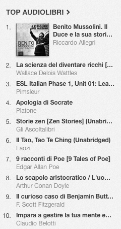 La classifica degli audiolibri più venduti della settimana su iTunes
