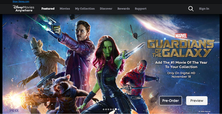 Disney Movies Aniwehere riesce a mettere d'accordo Google e Apple - Guardiani della Galassia