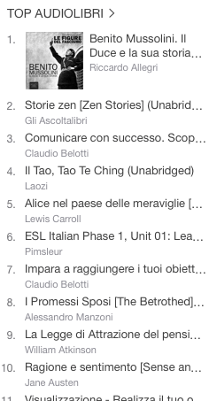 La classifica degli audiolibri più venduti della settimana su iTunes 05