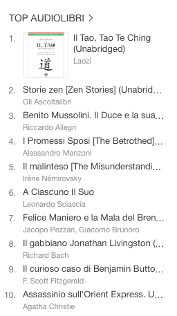 LA CLASSIFICA DEGLI AUDIOLIBRI PIÙ VENDUTI DELLA SETTIMANA SU ITUNES 14