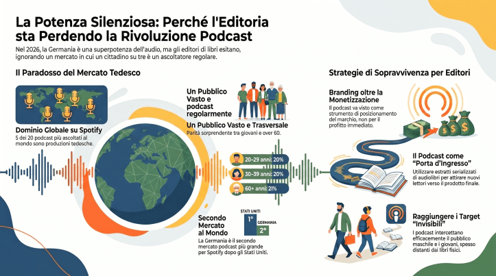 I podcast in Germania sono un caso editoriale mondiale ma c'è un paradosso: gli editori tradizionali restano a guardare perché non vogliono investire.