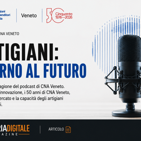 10 nuove puntate per il podcast di CNA Veneto, un viaggio alla scoperta delle tante realtà artigiane del nostro territorio: innovazione, i 50 anni di CNA Veneto, le sfide del mercato e la capacità degli artigiani di reinventarsi giorno dopo giorno.
